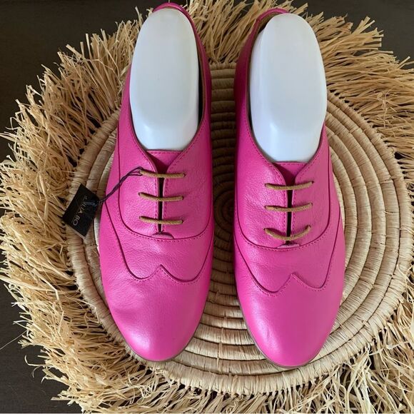 JULIA BO Magenta Pink Leather Limehouse Oxfords Beige Laces EU 40 - Picture 2 of 16